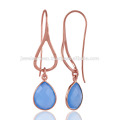 Blue Onyx Unique design 925 Sterling Silver Light Weighted Earring